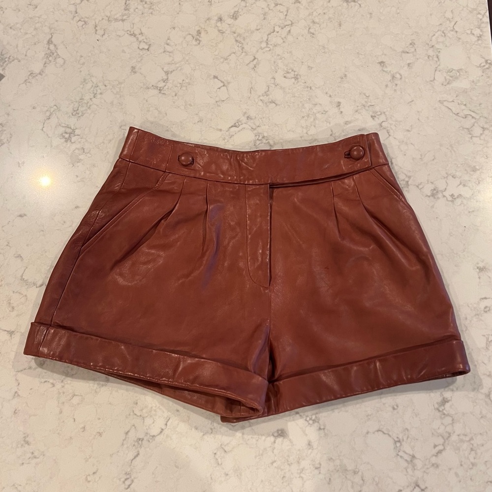 Sézane Leather Shorts
